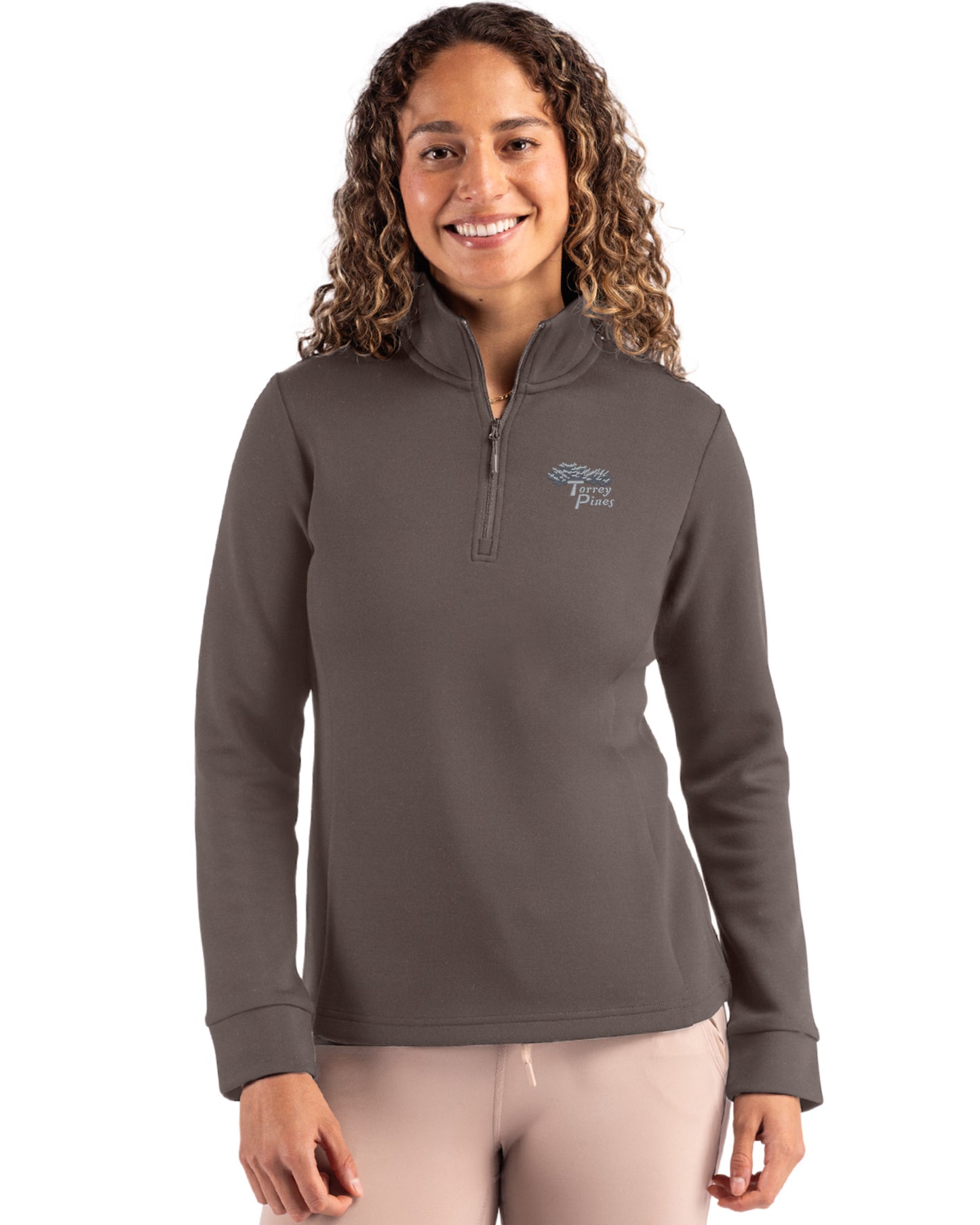 Torrey Pines Clique Haven Recycled Womens Quarter Zip Sweatshirt