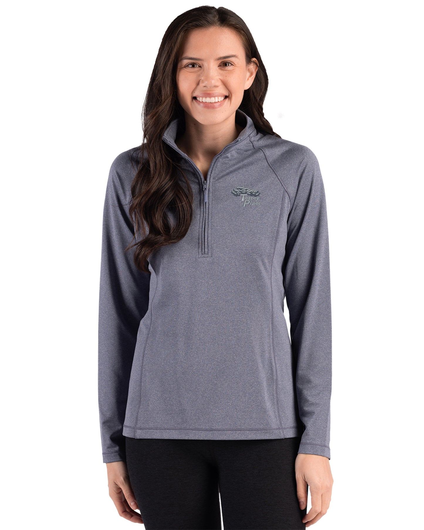 Torrey Pines Clique Dash Recycled Womens Quarter Zip Sweatshirt