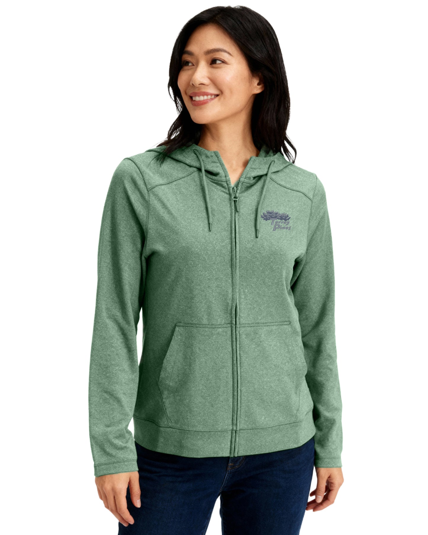 Torrey Pines Clique Dash Recycled Womens Full Zip Hooded Sweatshirt
