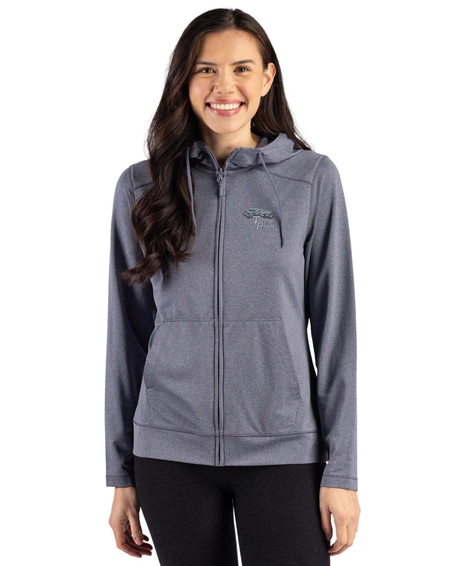 Torrey Pines Clique Dash Recycled Womens Full Zip Hooded Sweatshirt