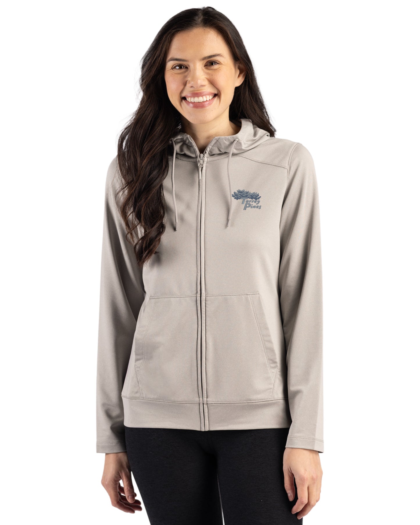 Torrey Pines Clique Dash Recycled Womens Full Zip Hooded Sweatshirt