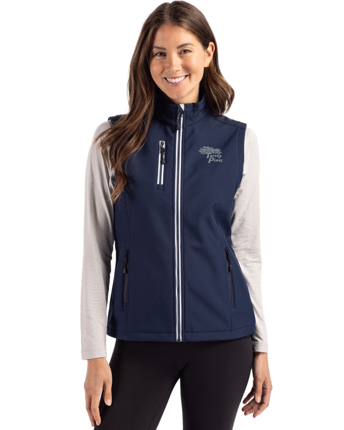 Torrey Pines Clique Telemark Recycled Stretch Softshell Womens Full Zip Vest