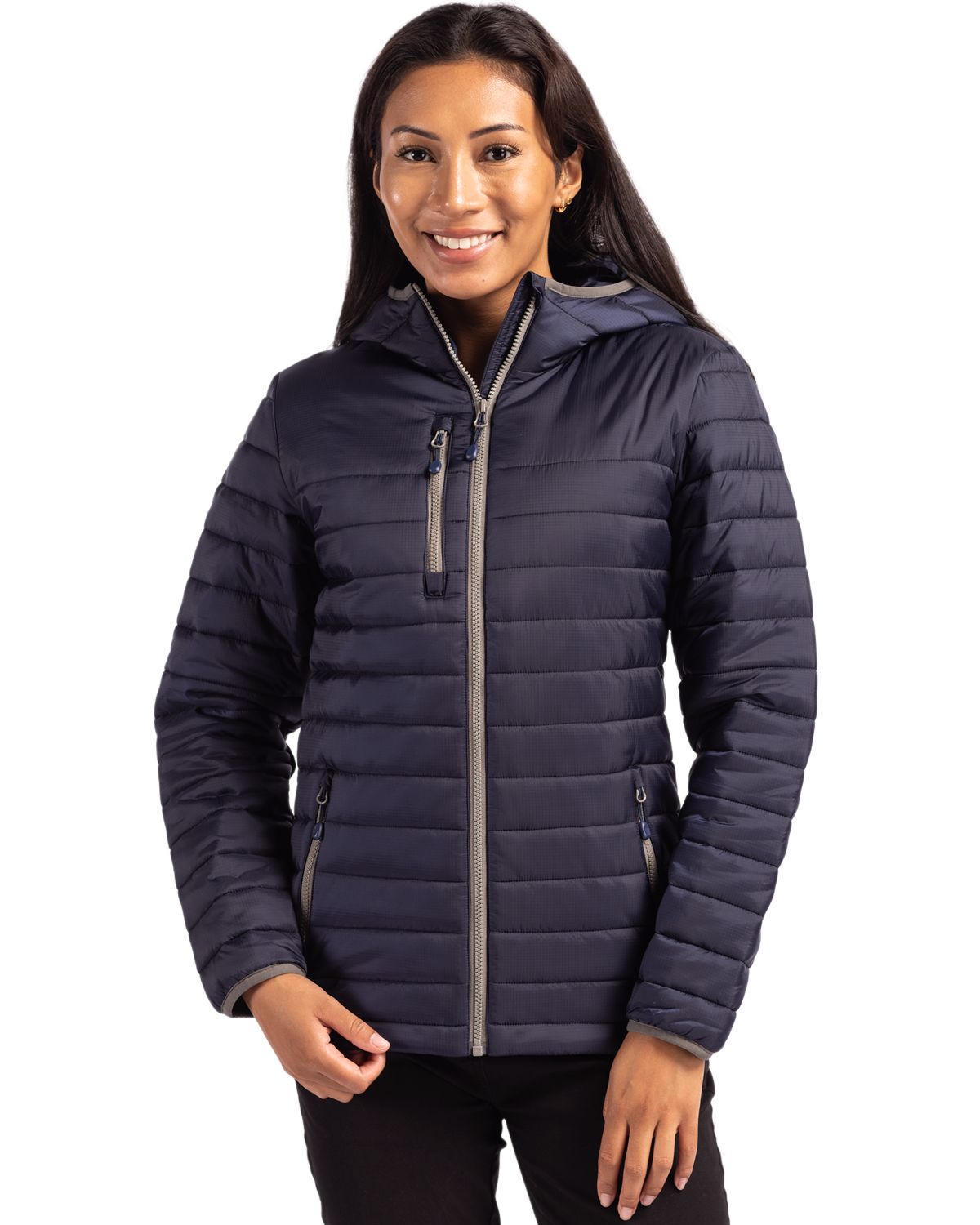 Clique Valhalla Recycled Insulated Puffer Womens Full Zip Hooded Jacket