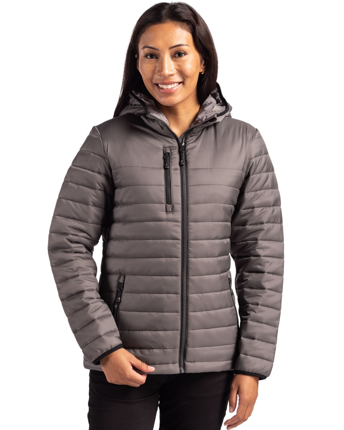 Clique Valhalla Recycled Insulated Puffer Womens Full Zip Hooded Jacket