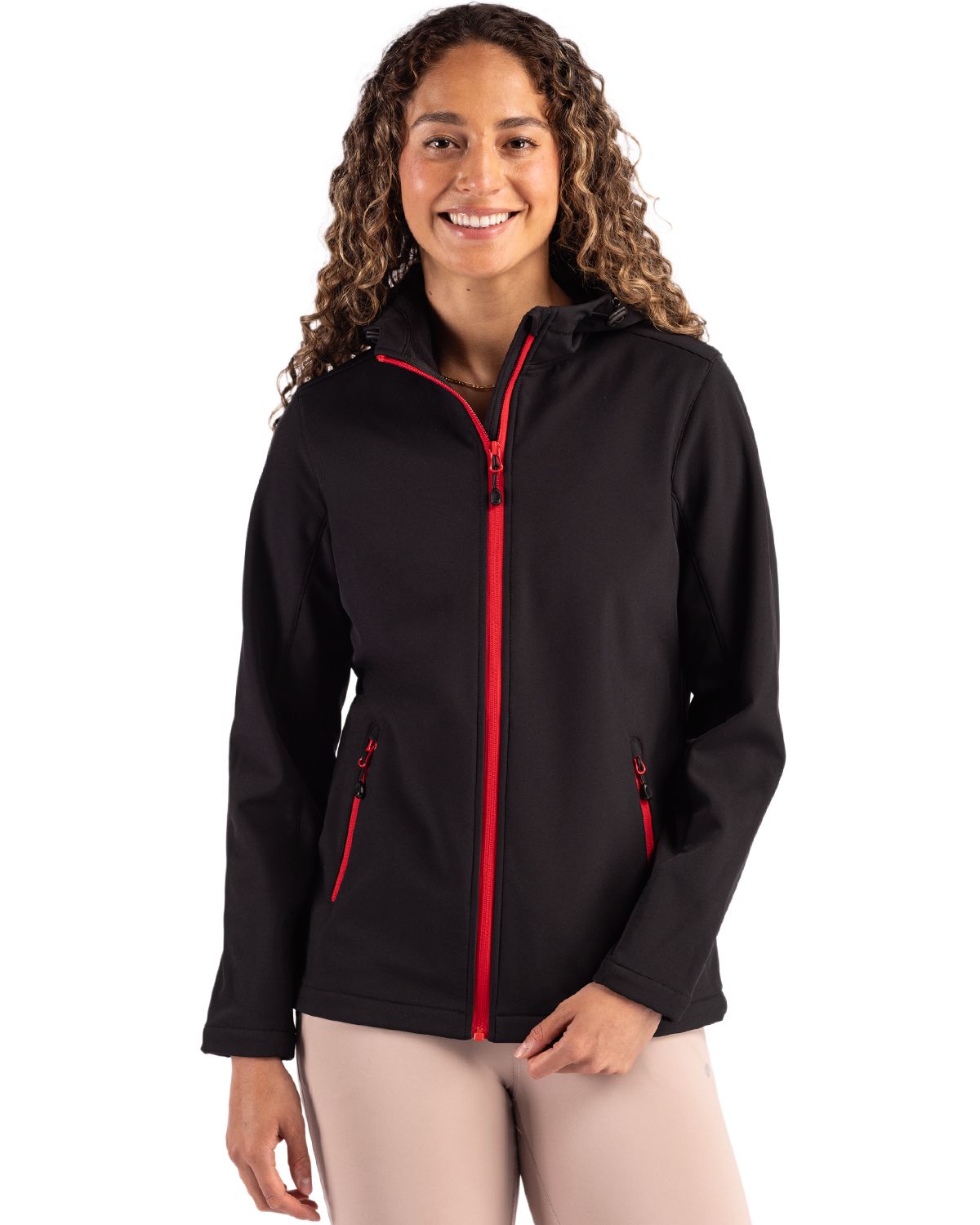 Clique Tempo Recycled Stretch Softshell Womens Full Zip Hooded Jacket