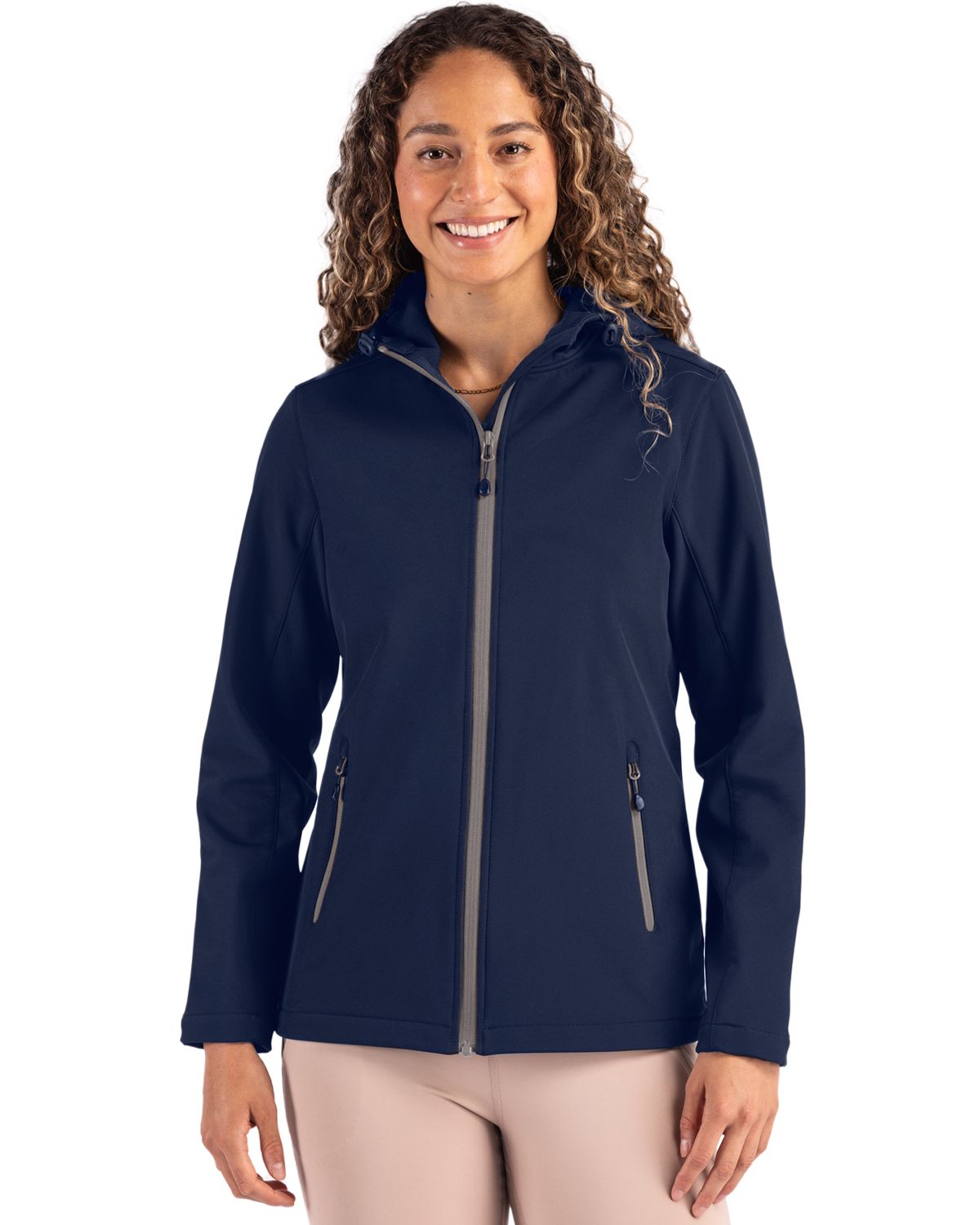 Clique Tempo Recycled Stretch Softshell Womens Full Zip Hooded Jacket