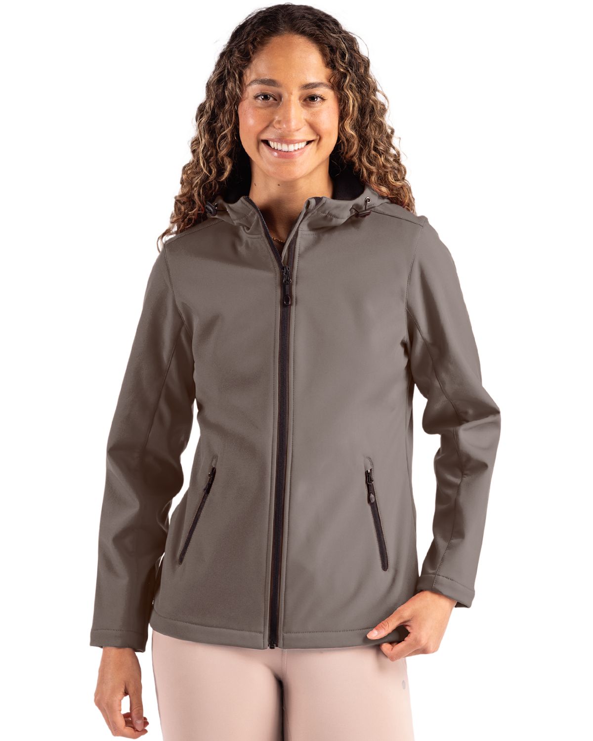 Clique Tempo Recycled Stretch Softshell Womens Full Zip Hooded Jacket