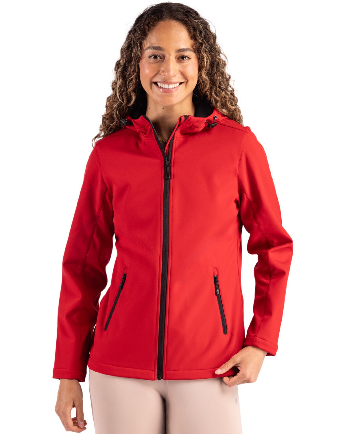 Clique Tempo Recycled Stretch Softshell Womens Full Zip Hooded Jacket