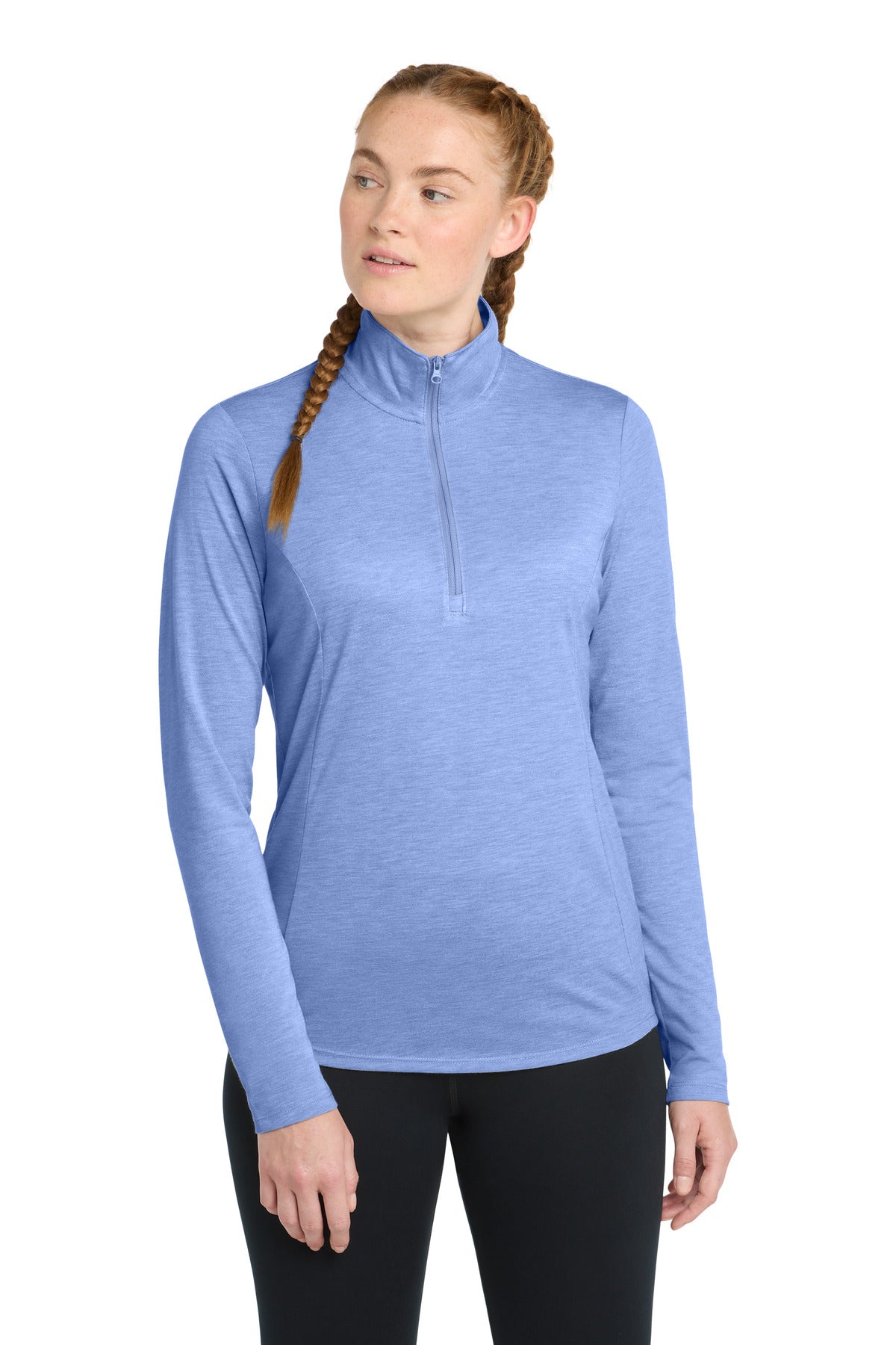 Sport-Tek  ®  Women's PosiCharge  ®  Tri-Blend Wicking 1/4-Zip Pullover. LST407
