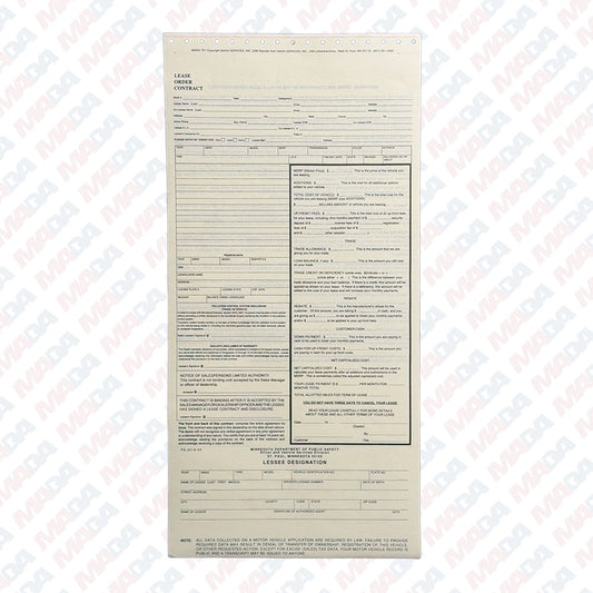 Lease Order Form (100 Pack)