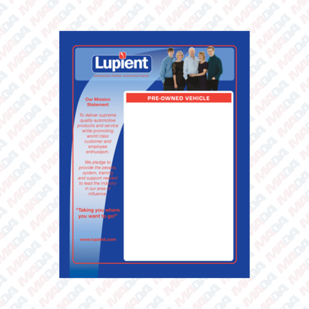 Used Car Window Sticker - Lupient (250 pack)