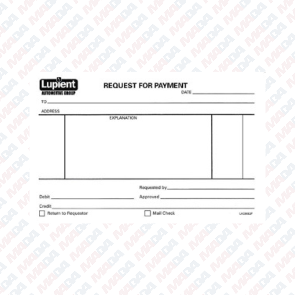 Request for Payment - Lupient Automotive Group (1 pack)