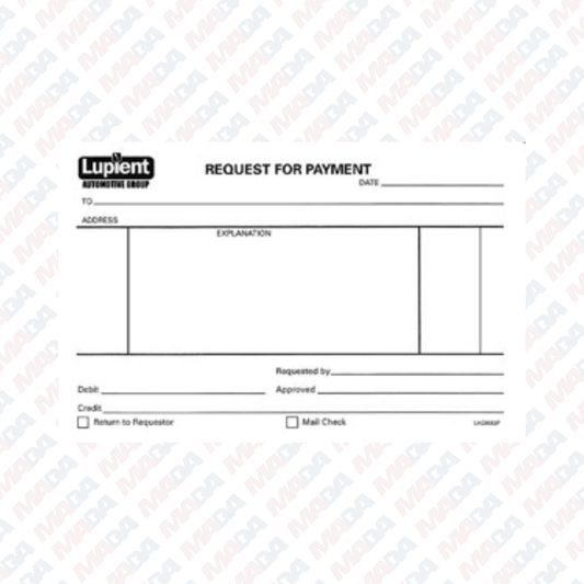 Request for Payment - Lupient Automotive Group (1 pack)