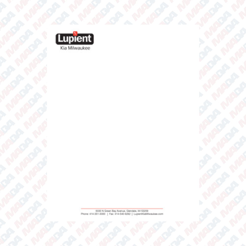 Letterhead - Lupient Kia Milwaukee (1 pack)
