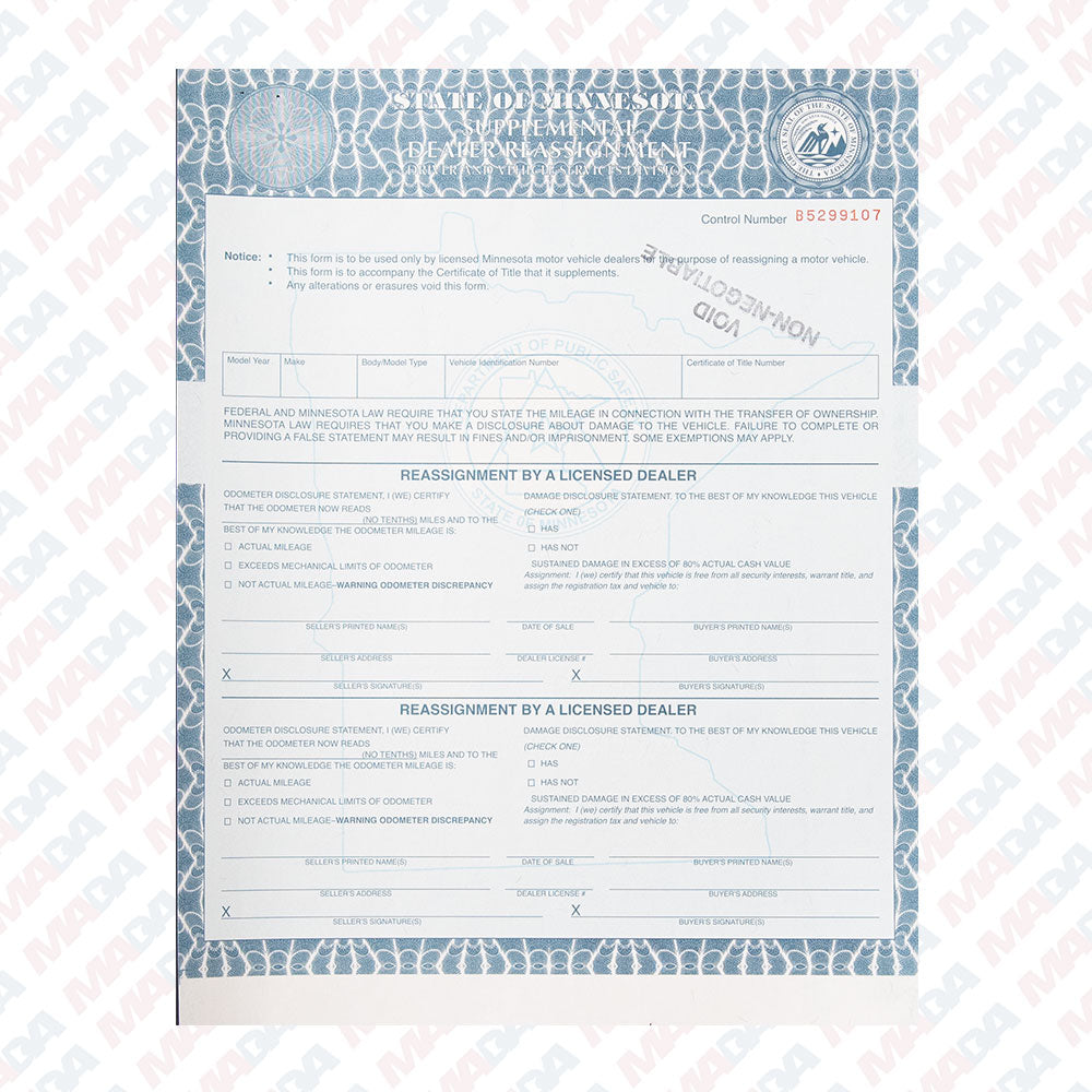 Mn Secure Reassignment Form (25 Pack)