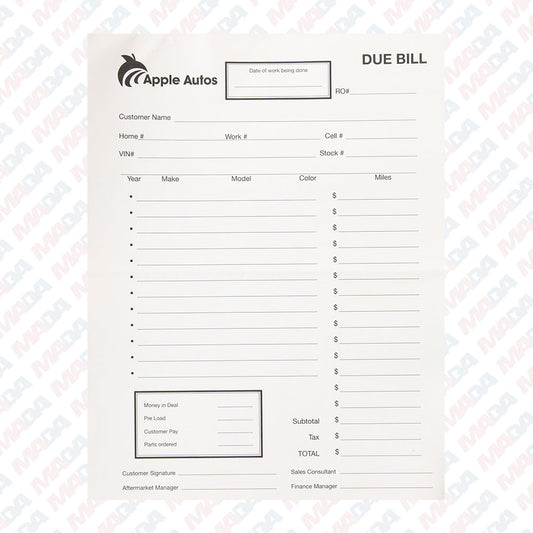 Due Bill - Apple Auto Group (125 pack)