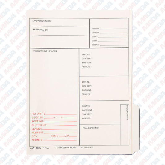 Car Deal Folder (500 box)
