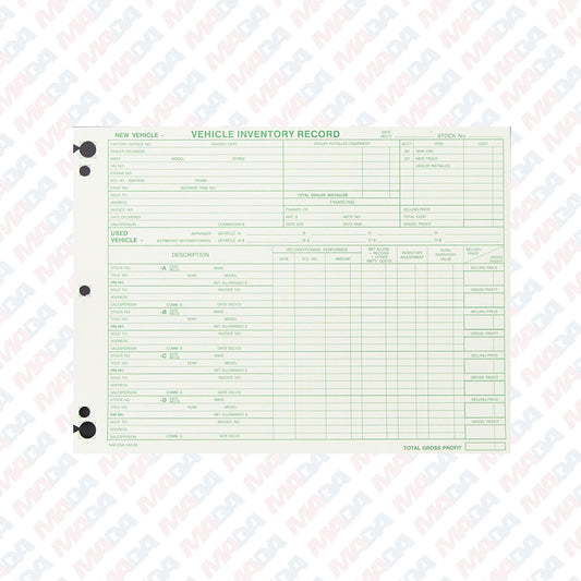 Vehicle Inventory Record (50 pack)