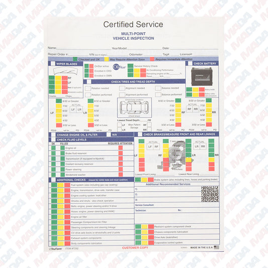 Multi-Point Inspection Form (250 Pack)