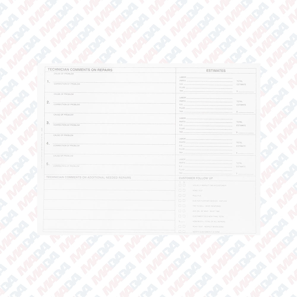 Laser Work Order (1700 Pack)