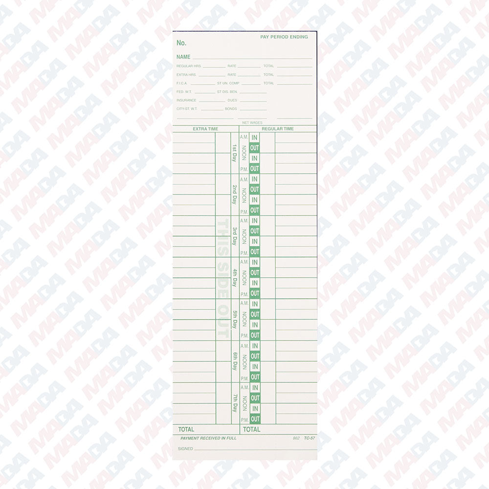 Time Clock Card (250 pack)