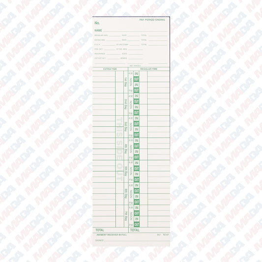 Time Clock Card (250 pack)