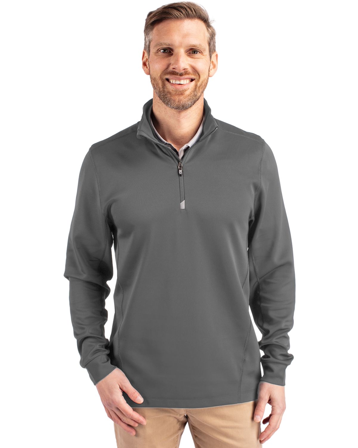 Cutter & Buck Traverse Recycled SmoothStretchMensBig & Tall Quarter Zip Pullover