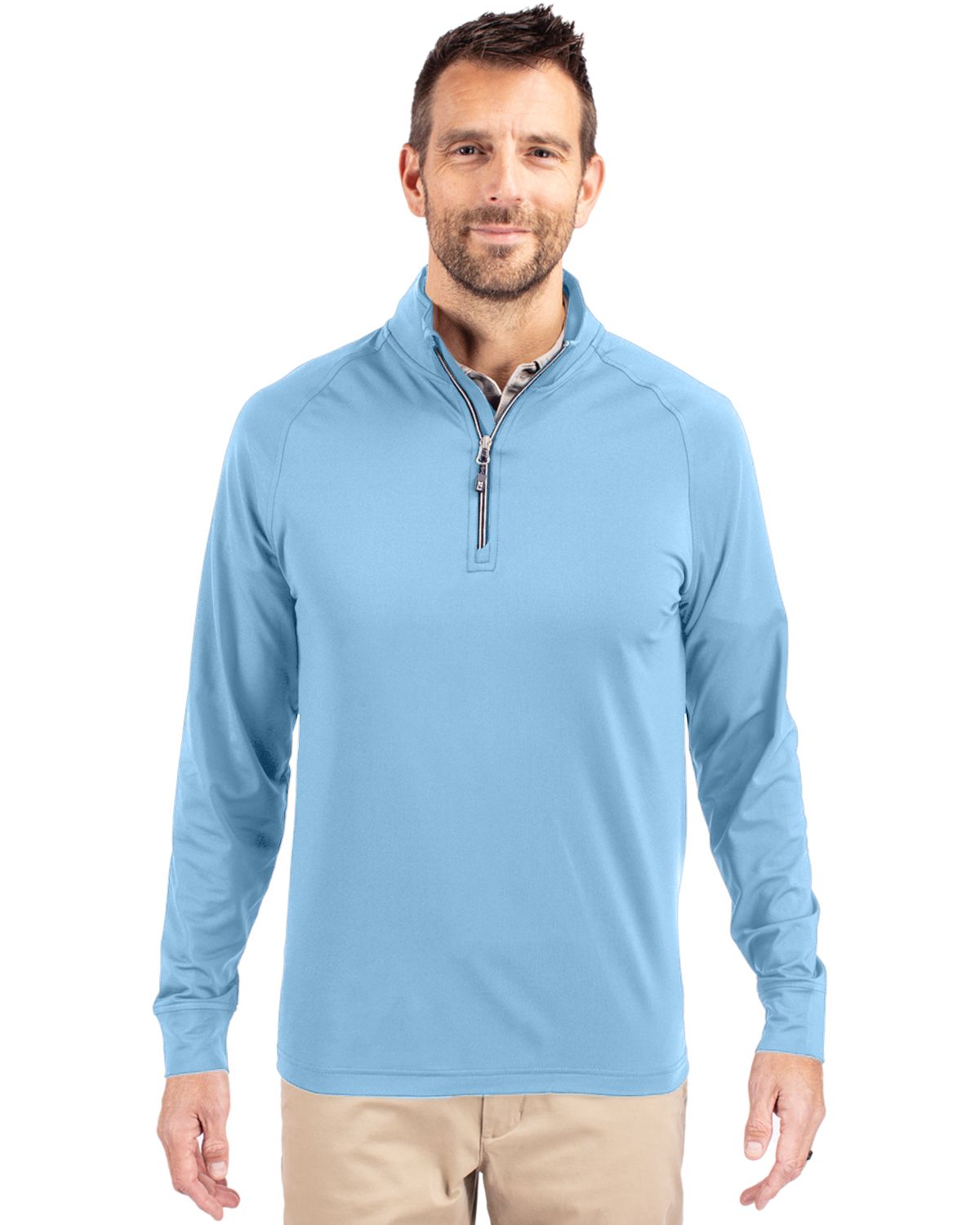 Cutter & Buck Adapt Recycled Soft Knit Stretch  Mens Quarter Zip Pullover