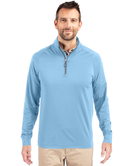 Cutter & Buck Adapt Recycled Soft Knit Stretch  Mens Quarter Zip Pullover