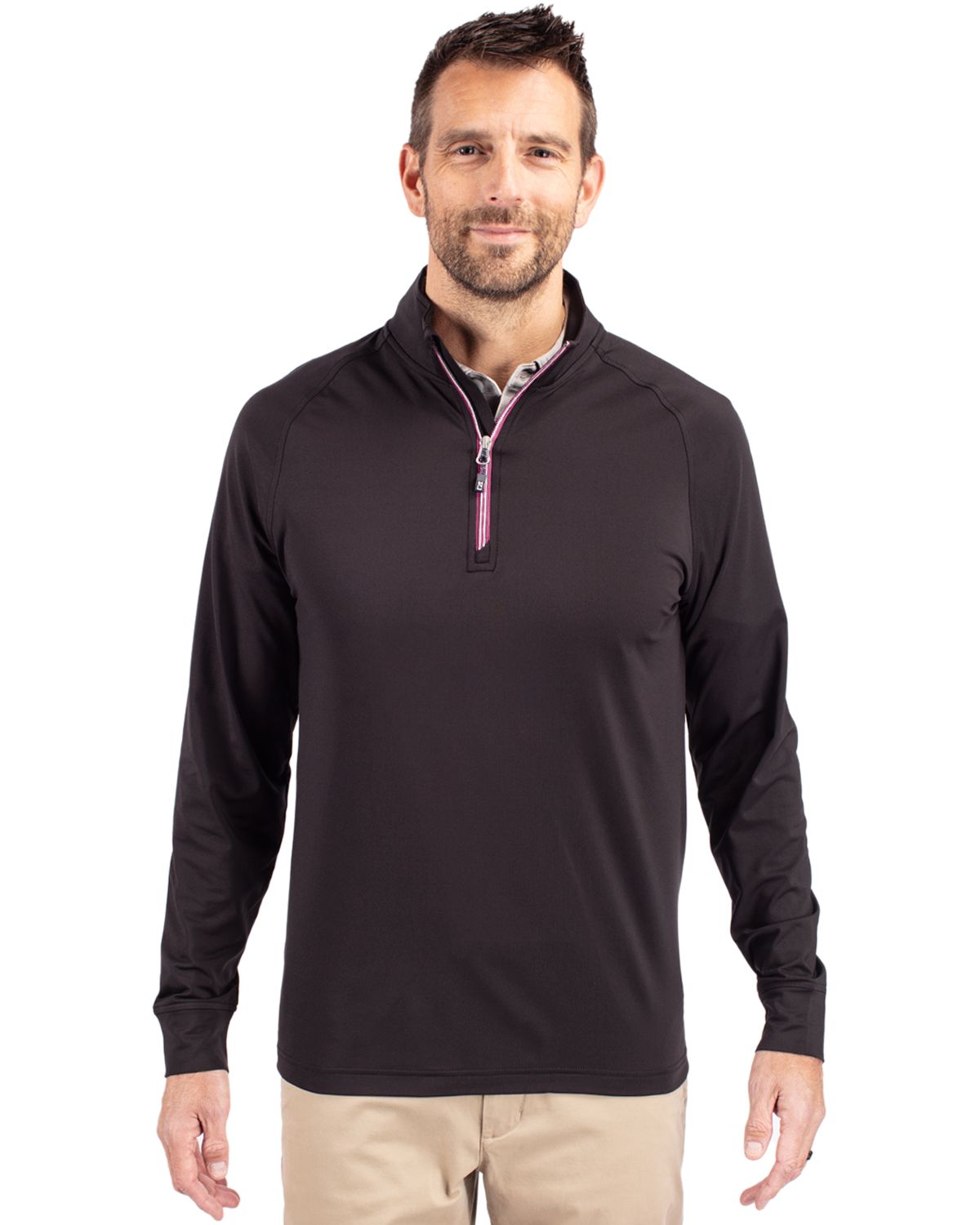 Cutter & Buck Adapt Recycled Soft Knit Stretch  Mens Quarter Zip Pullover