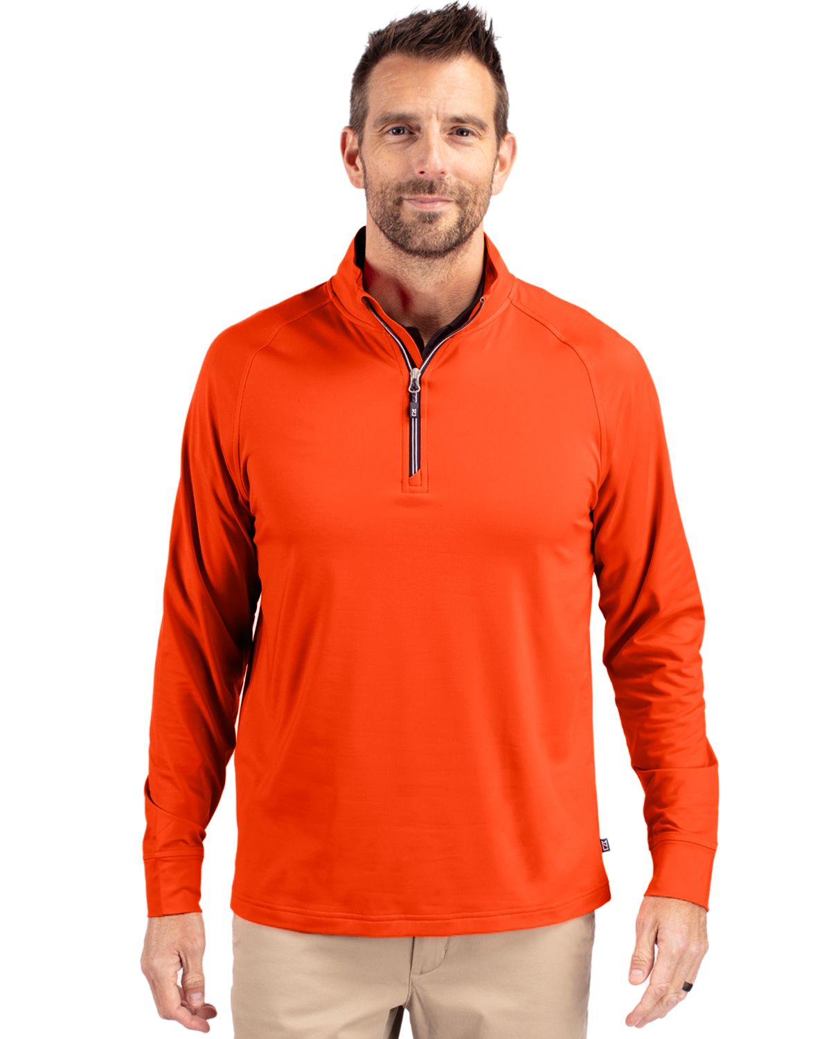 Cutter & Buck Adapt Recycled Soft Knit Stretch  Mens Quarter Zip Pullover