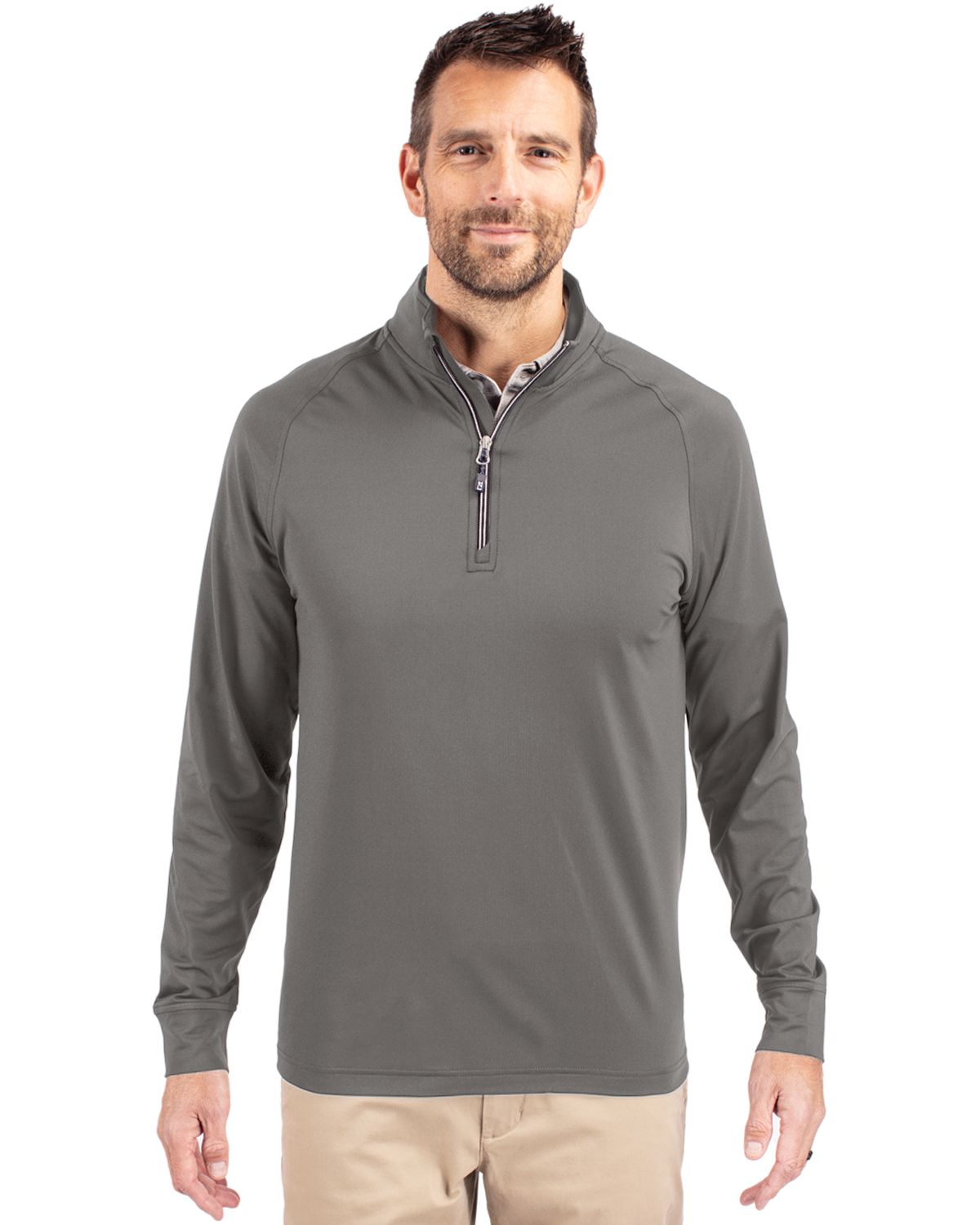 Cutter & Buck Adapt Recycled Soft Knit Stretch  Mens Quarter Zip Pullover