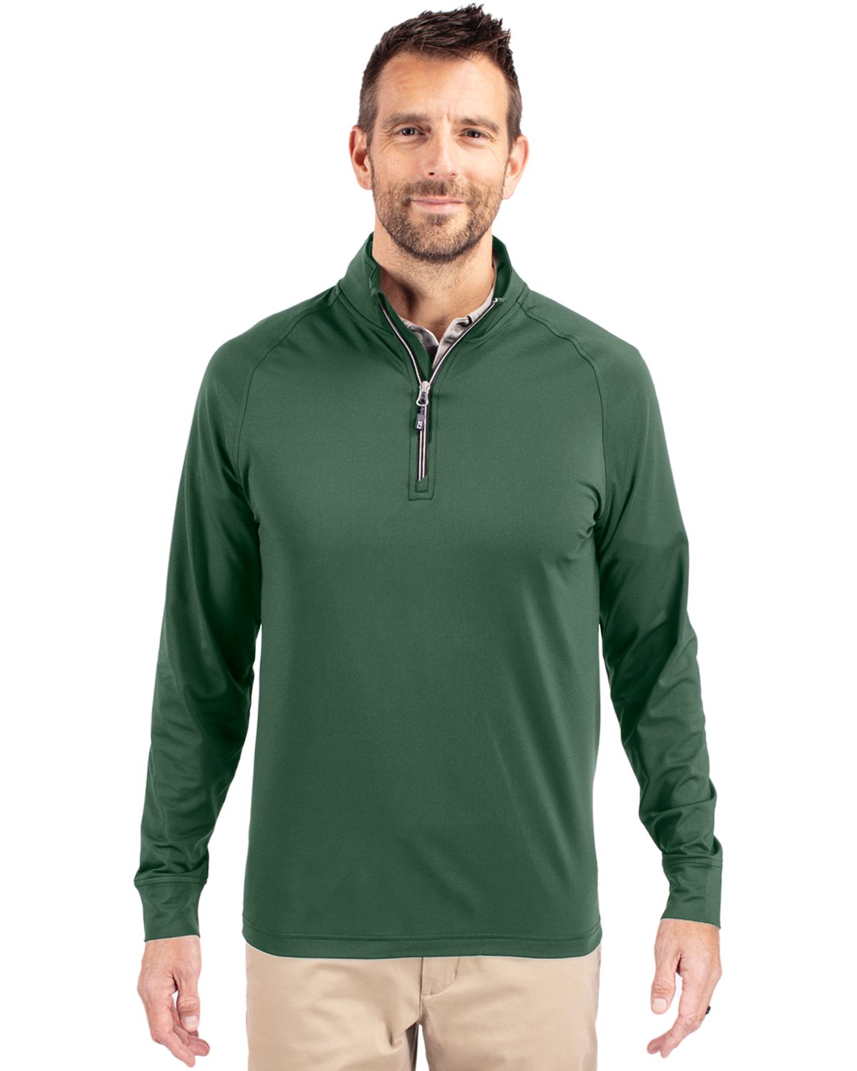 Cutter & Buck Adapt Recycled Soft Knit Stretch  Mens Quarter Zip Pullover