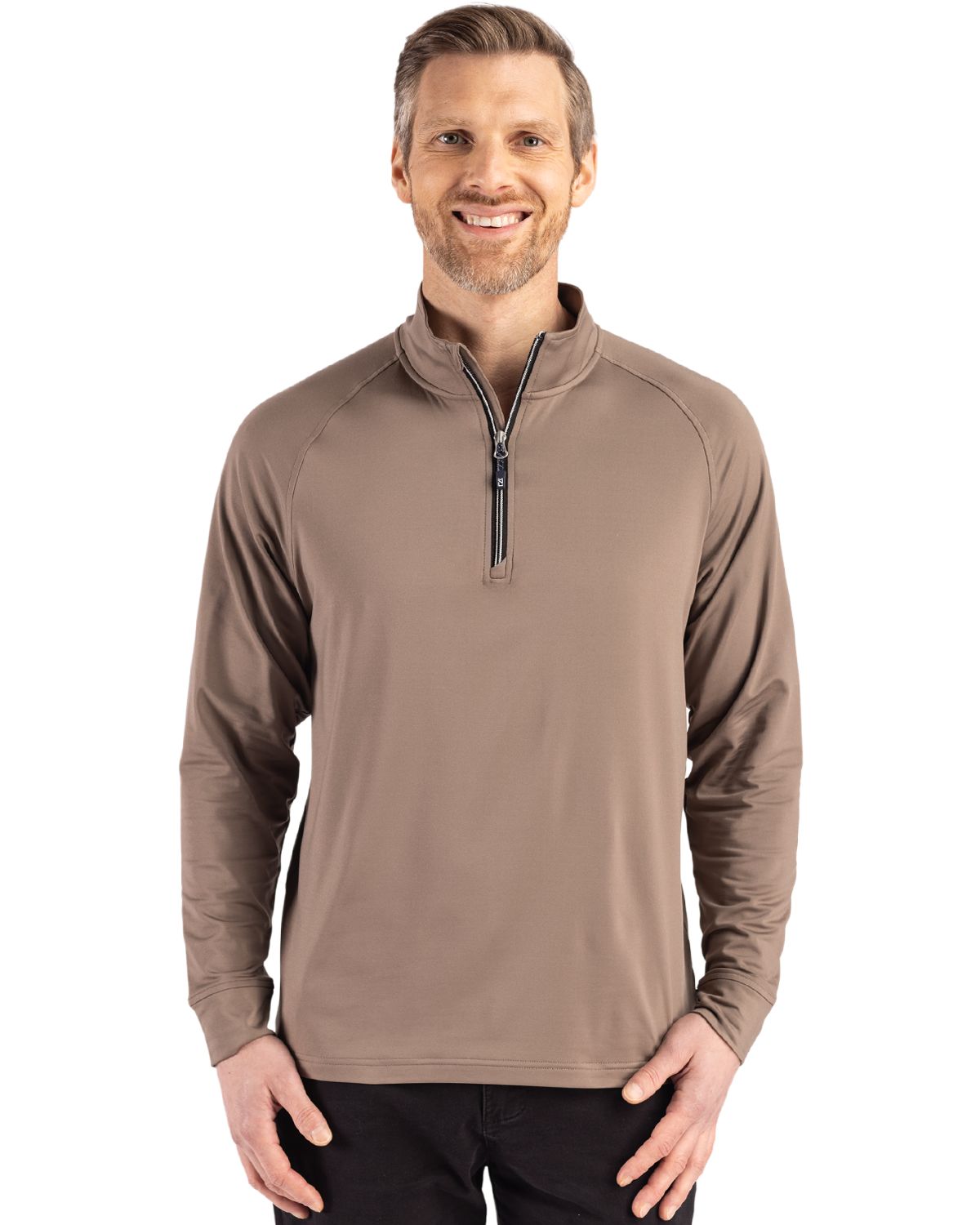 Cutter & Buck Adapt Recycled Soft Knit Stretch  Mens Quarter Zip Pullover