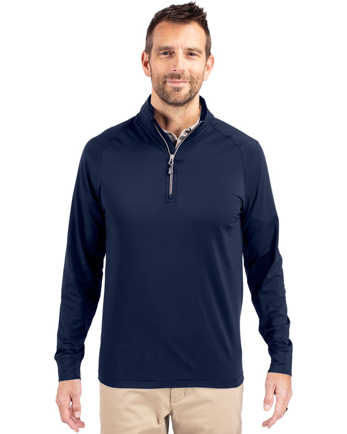 Cutter & Buck Adapt Recycled Soft Knit Stretch  Mens Quarter Zip Pullover