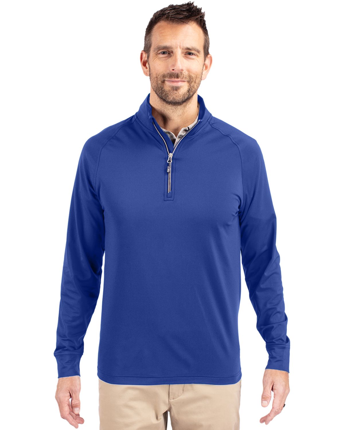 Cutter & Buck Adapt Recycled Soft Knit Stretch  Mens Quarter Zip Pullover