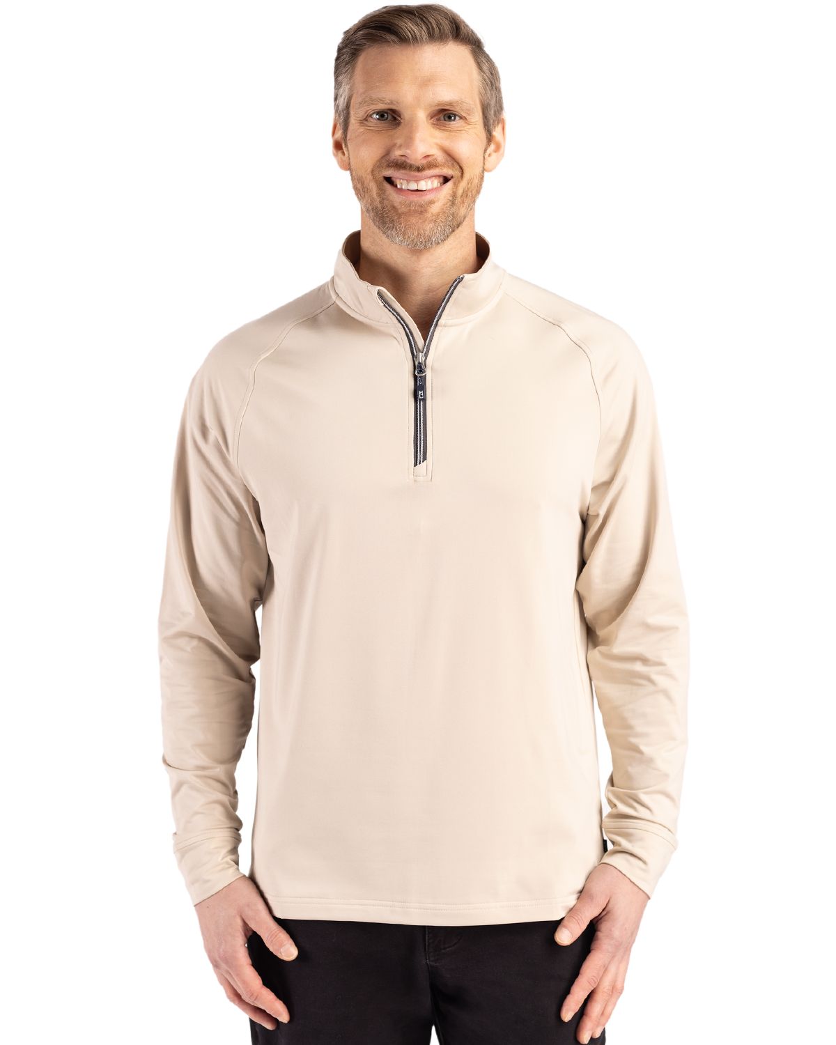 Cutter & Buck Adapt Recycled Soft Knit Stretch  Mens Quarter Zip Pullover