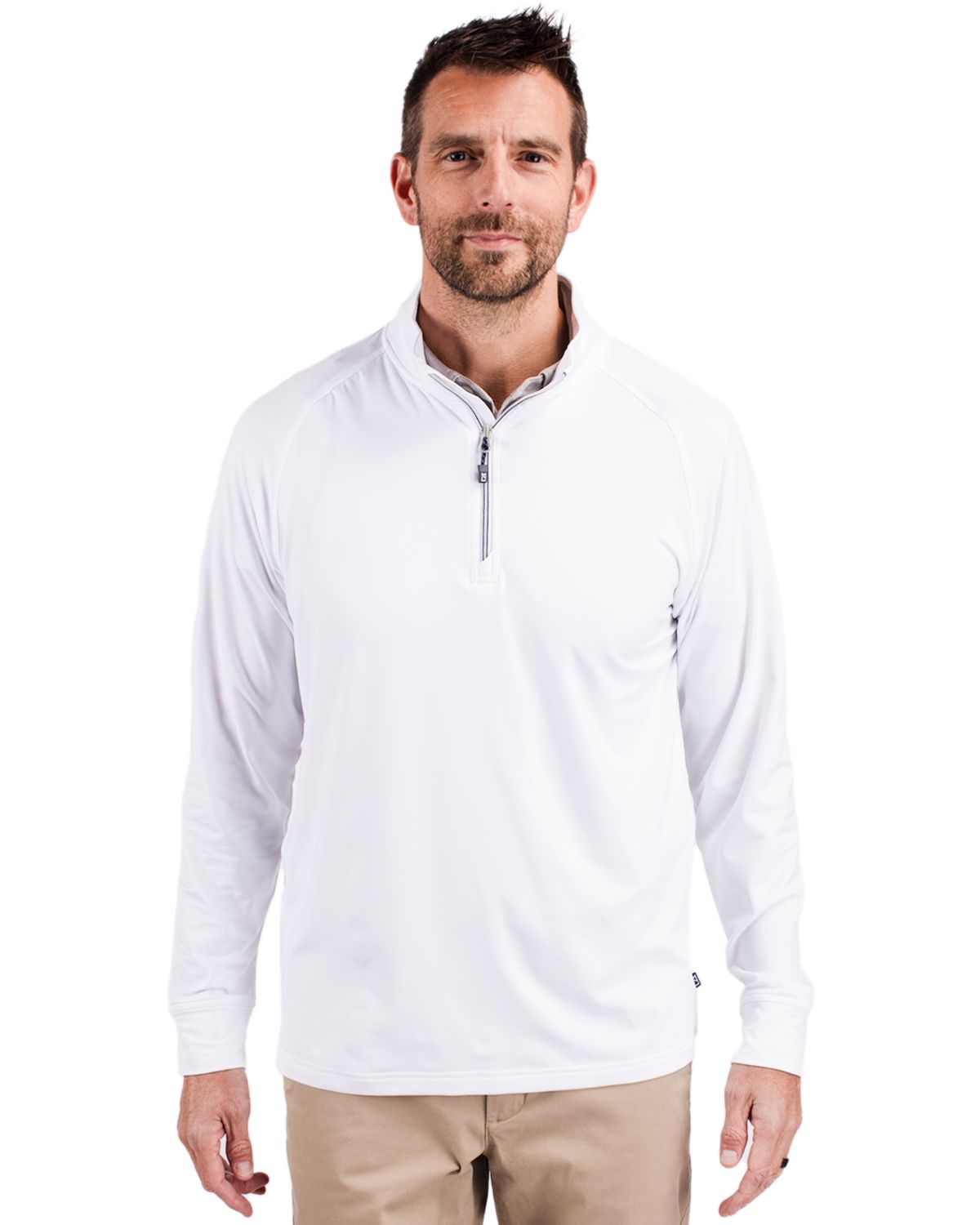 Cutter & Buck Adapt Recycled Soft Knit Stretch  Mens Quarter Zip Pullover
