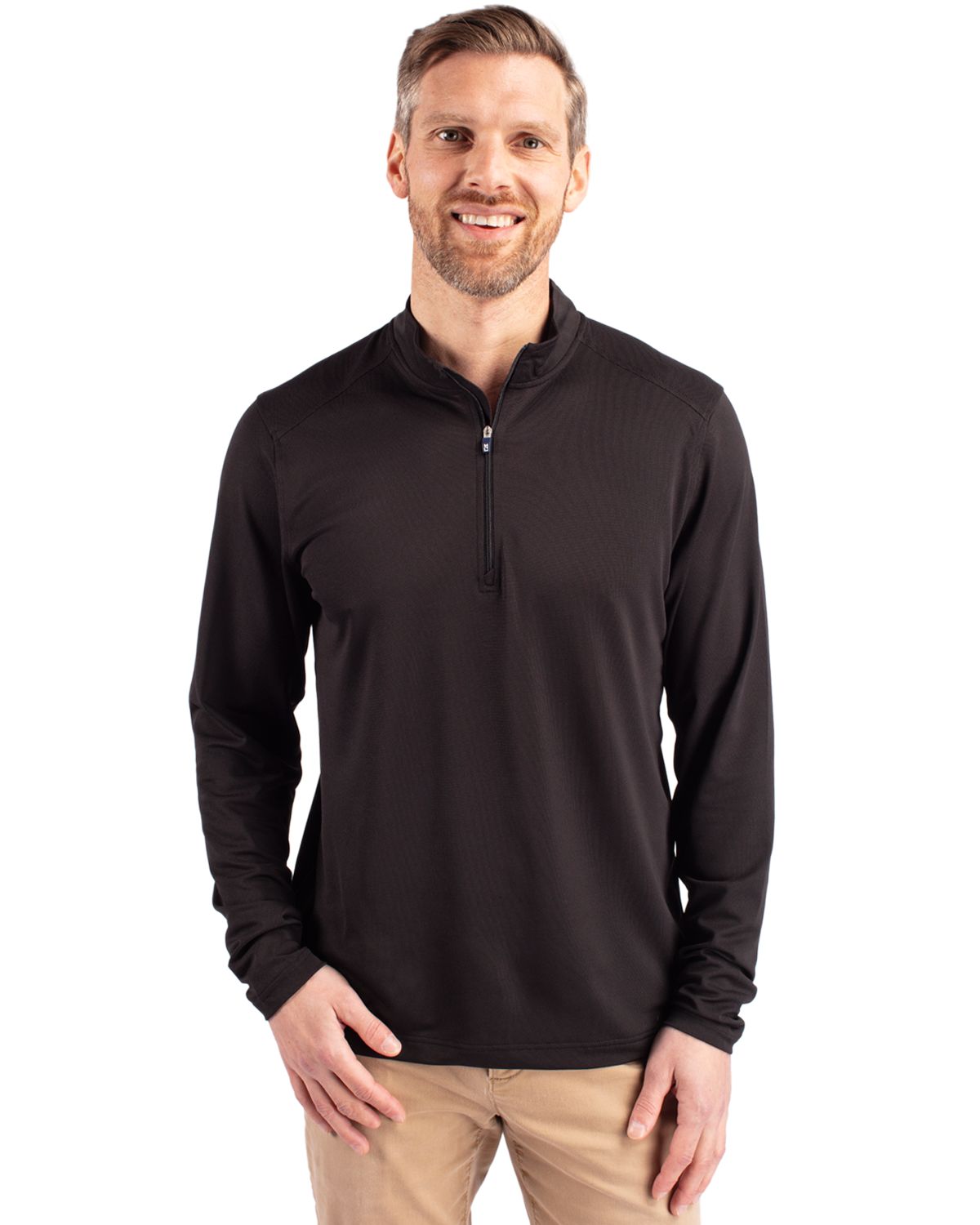 Cutter & Buck Virtue Recycled Featherlight Pique Mens Big & Tall Quarter Zip Pullover