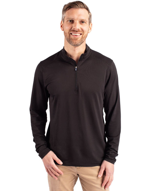 Cutter & Buck Virtue Recycled Featherlight Pique Mens Big & Tall Quarter Zip Pullover