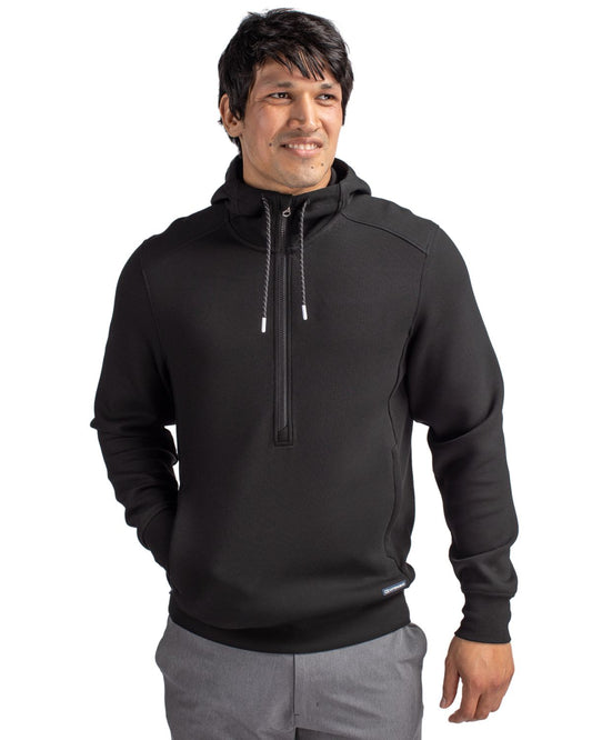 Cutter & Buck Roam Recycled Buttery-Soft Knit Mens Half Zip Hooded Pullover