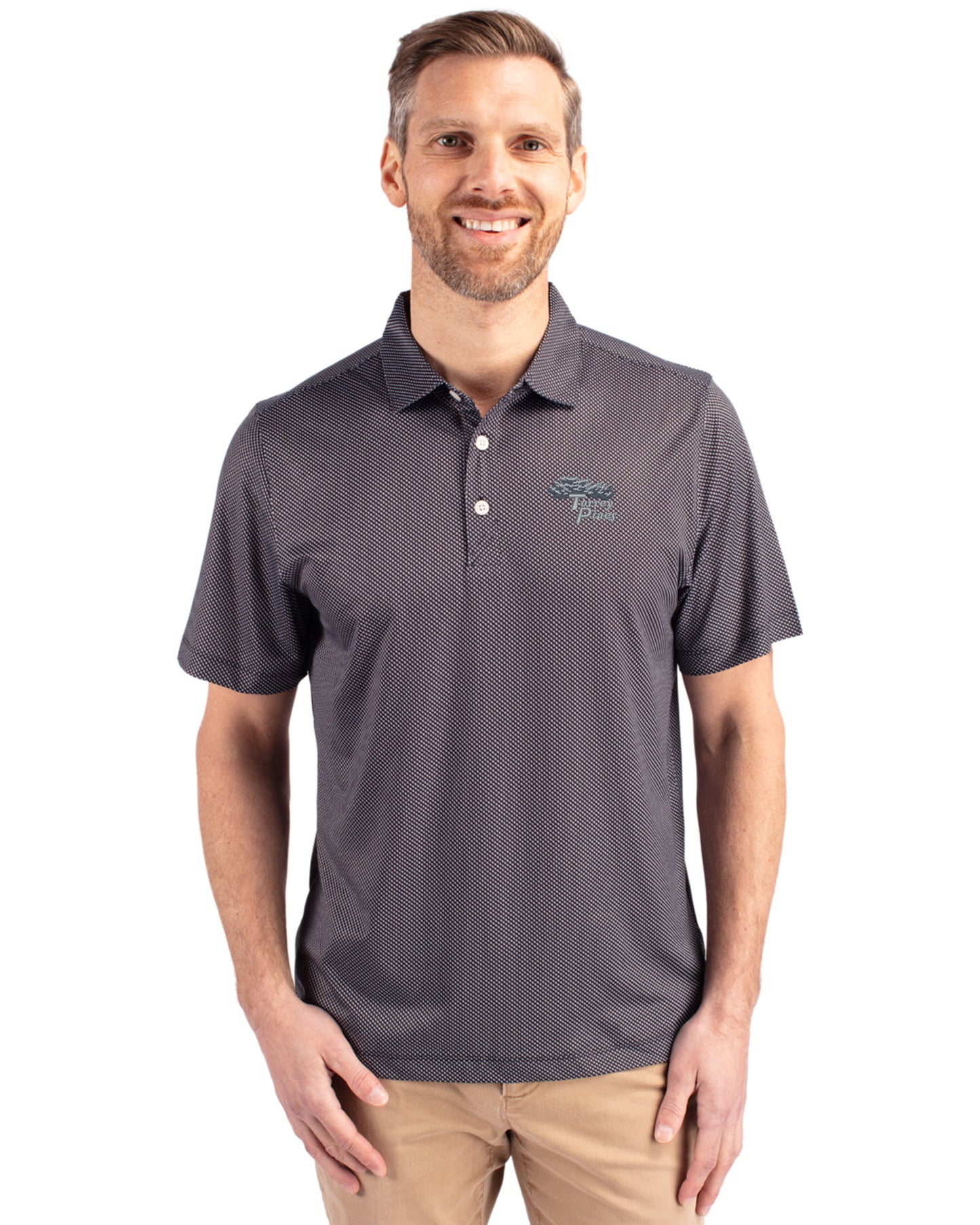 Torrey Pines Cutter & Buck Pike Recycled Symmetry Print Mens Polo