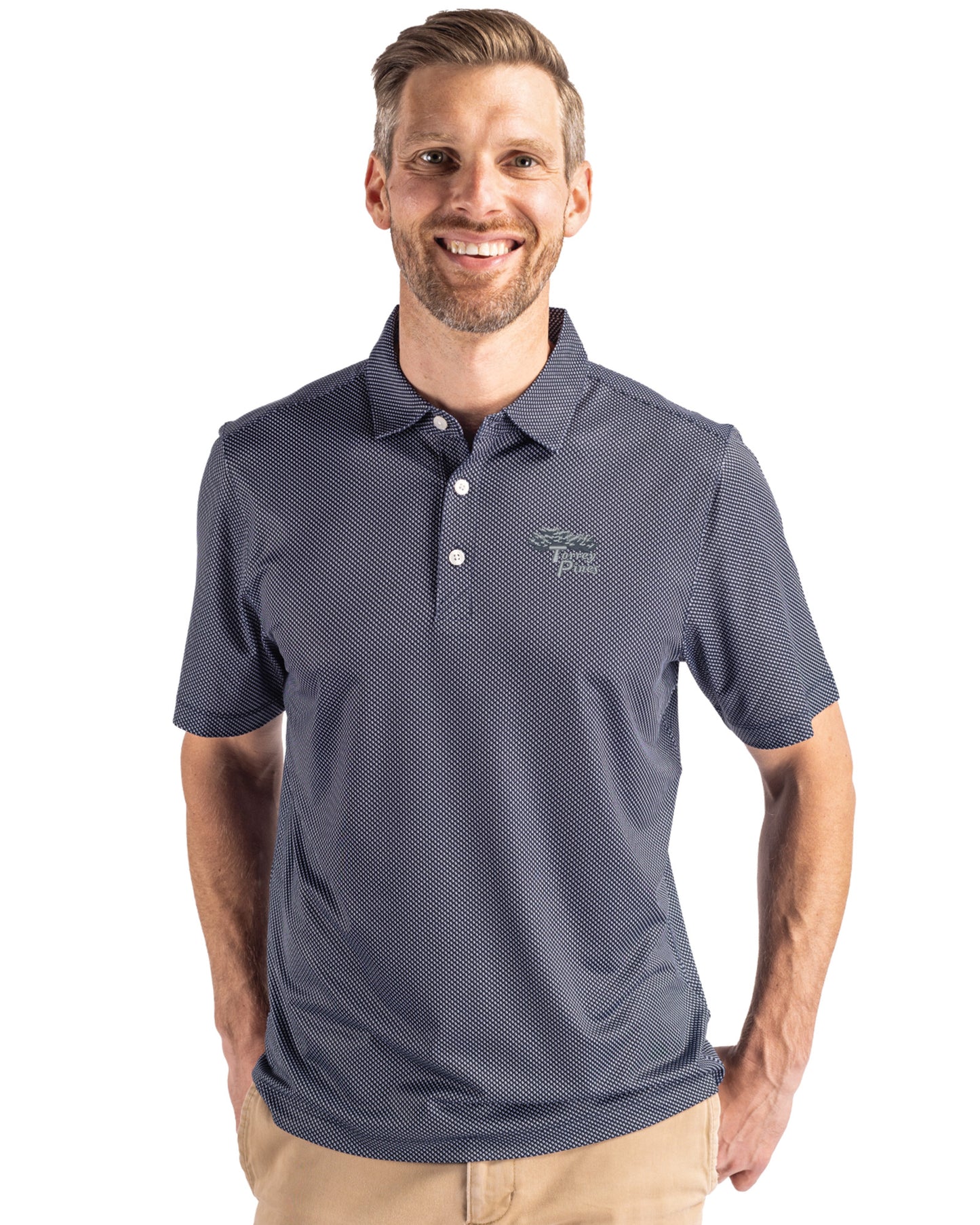 Torrey Pines Cutter & Buck Pike Recycled Symmetry Print Mens Polo