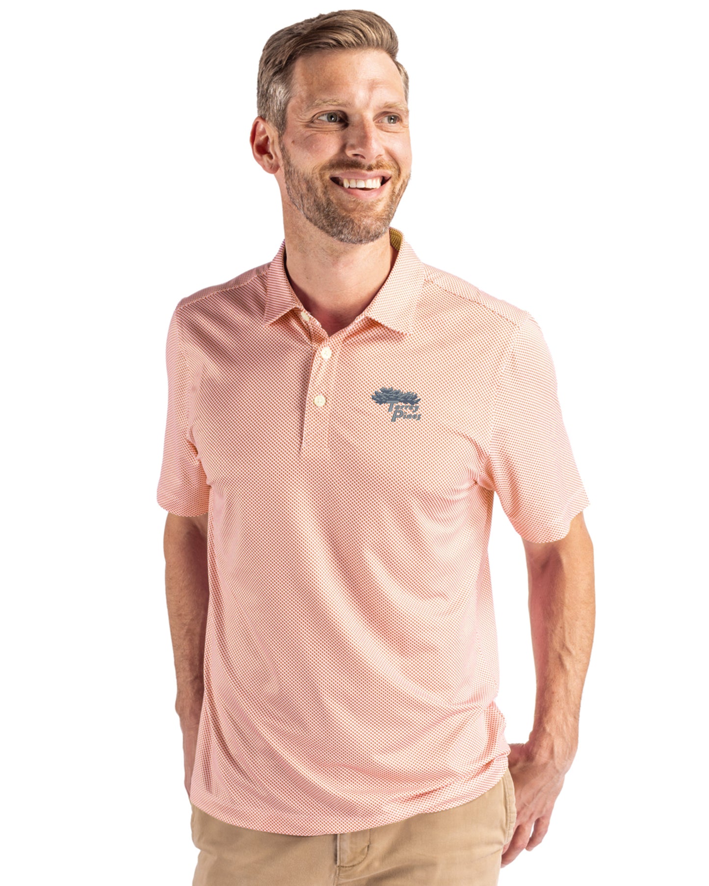 Torrey Pines Cutter & Buck Pike Recycled Symmetry Print Mens Polo
