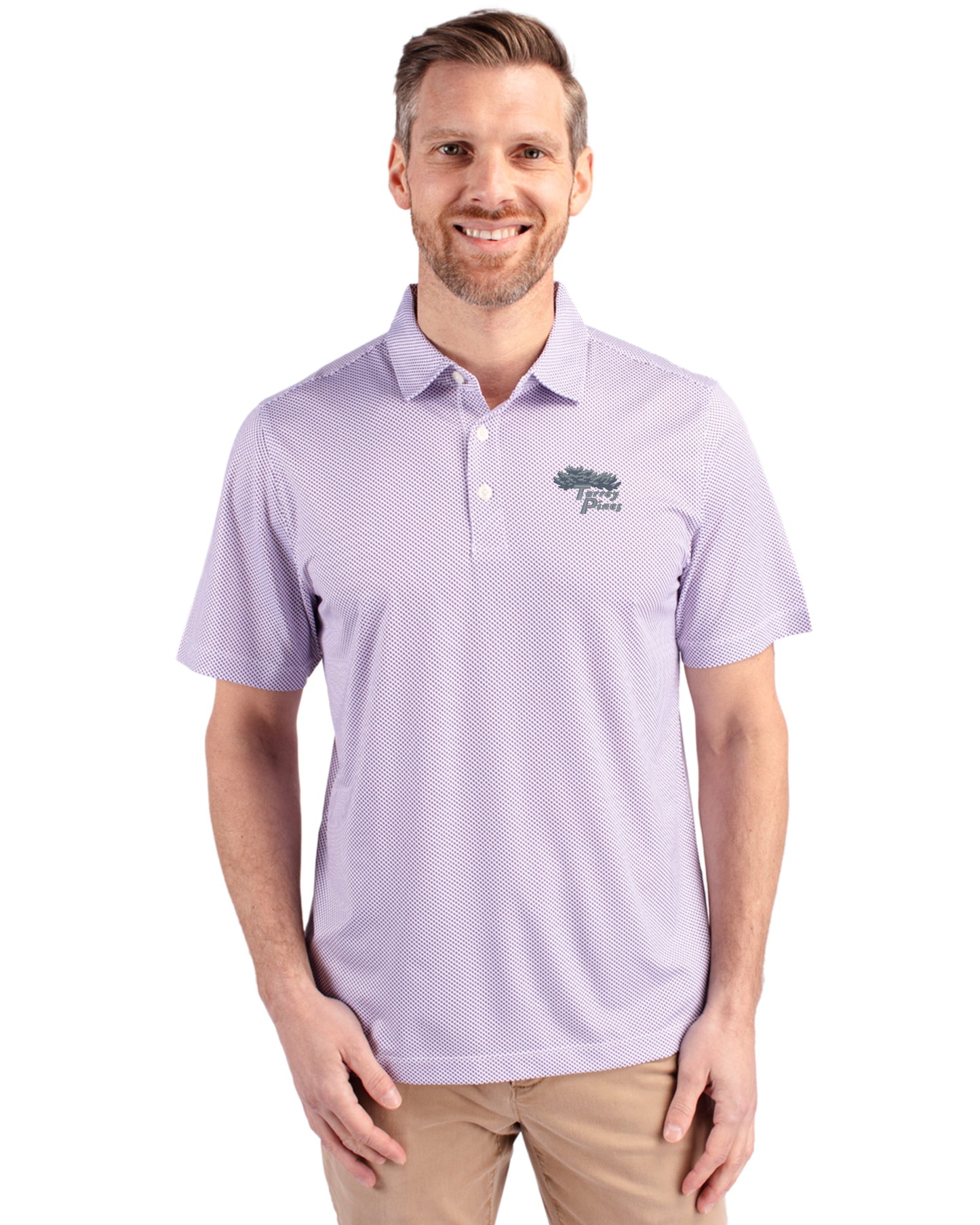 Torrey Pines Cutter & Buck Pike Recycled Symmetry Print Mens Polo