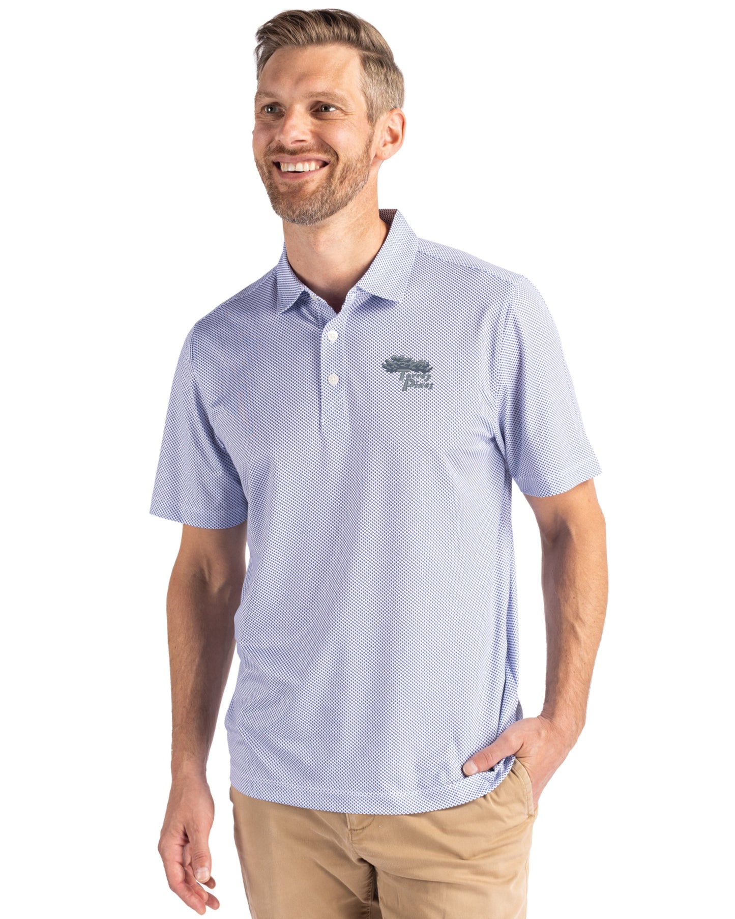 Torrey Pines Cutter & Buck Pike Recycled Symmetry Print Mens Polo