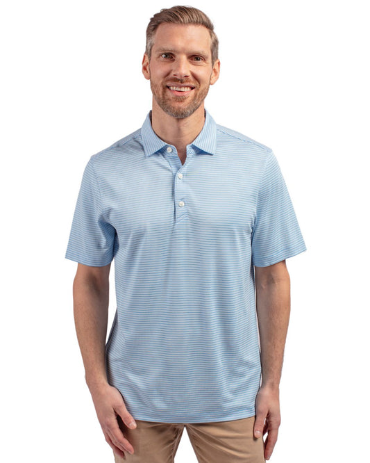 Cutter & Buck Forge Recycled Double Stripe Four-Way Stretch Mens Polo