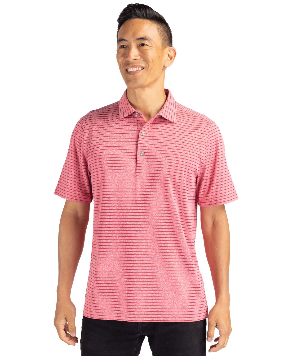 Cutter & Buck Forge Recycled Heather Stripe Four-Way Stretch Mens Big & Tall Polo