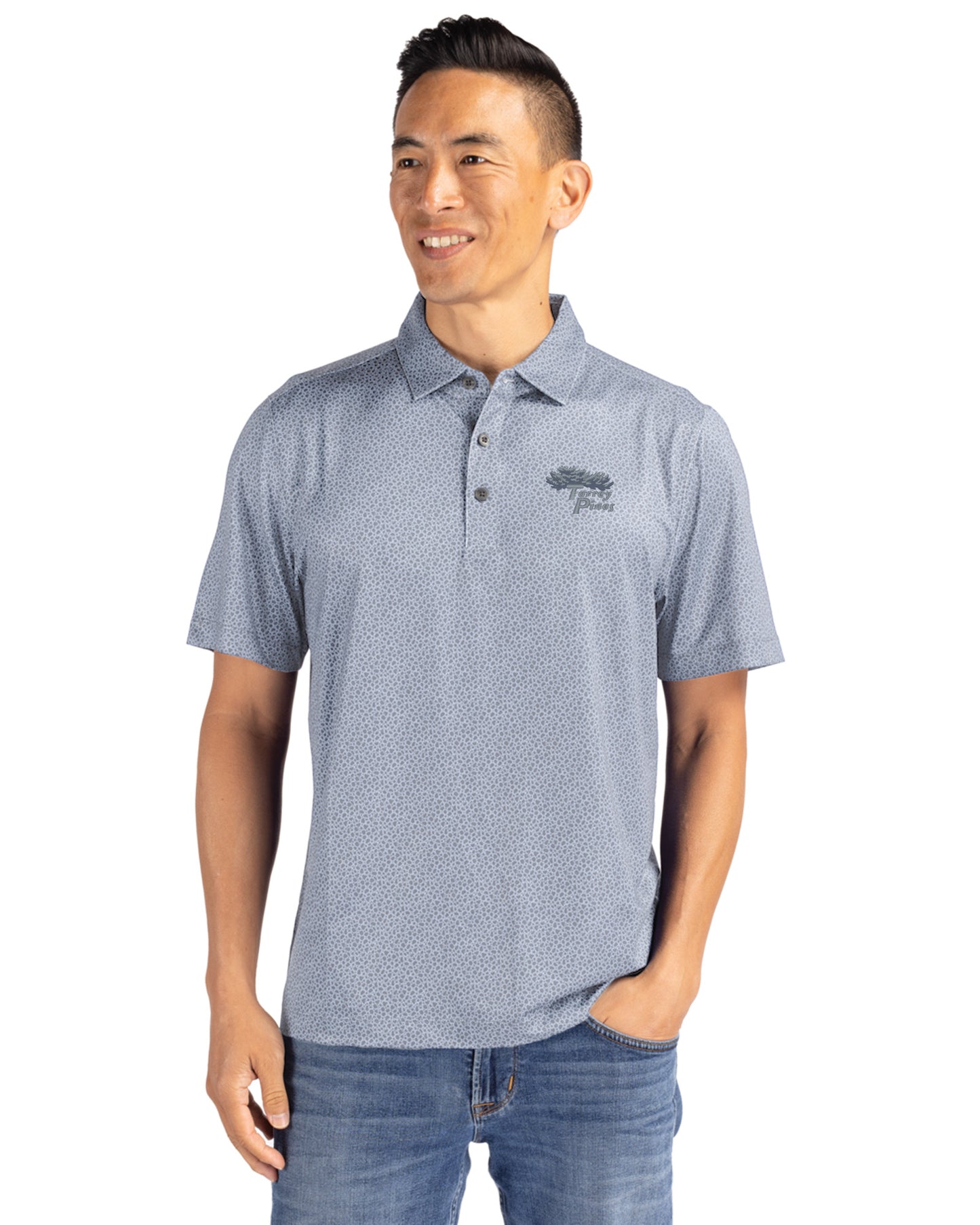 Torrey Pines Cutter & Buck Pike Recycled Pebble Print Mens Polo