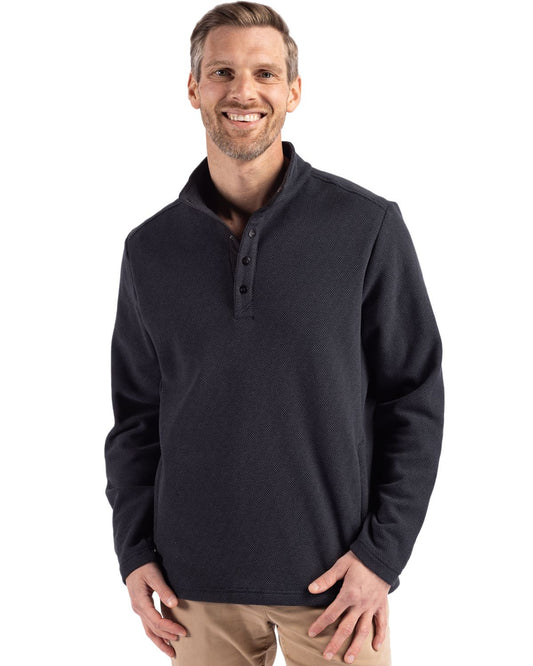 Cutter & Buck Hunts Point Recycled Fleece Mens Hybrid Snap Placket Pullover